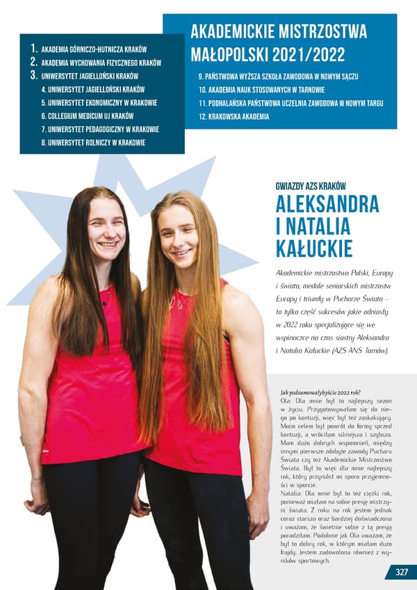 Kronika AZS 2022 - Page 327