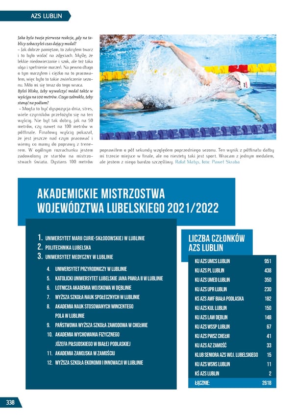 Kronika AZS 2022 - Page 338