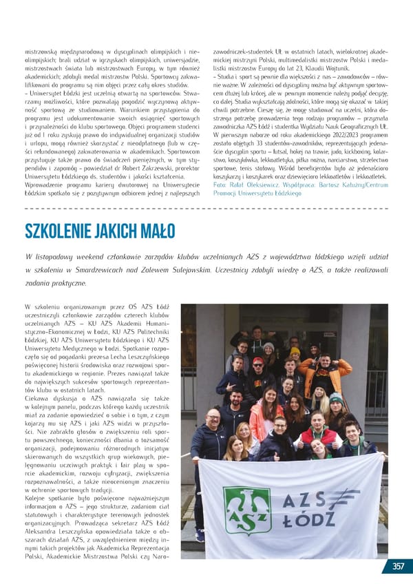 Kronika AZS 2022 - Page 357