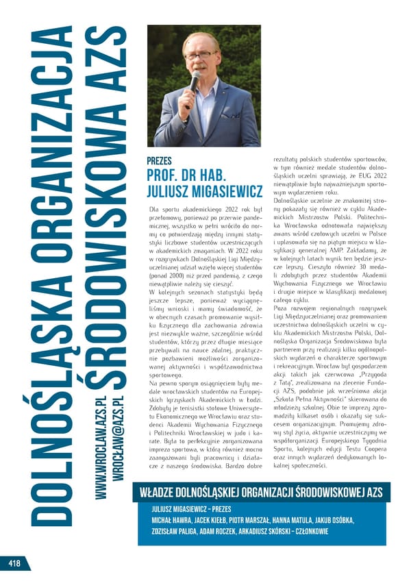 Kronika AZS 2022 - Page 418