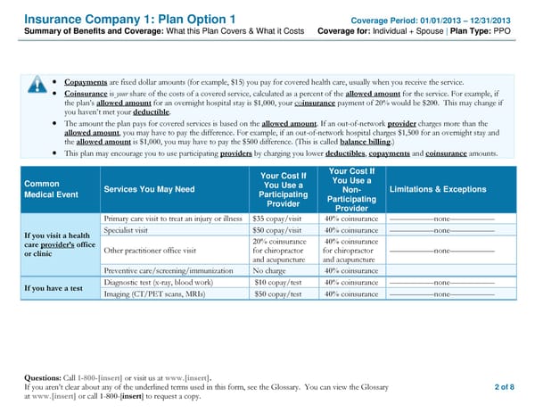 Insurance Plan Sample - Page 2