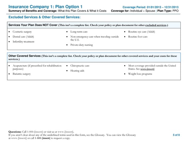 Insurance Plan Sample - Page 5
