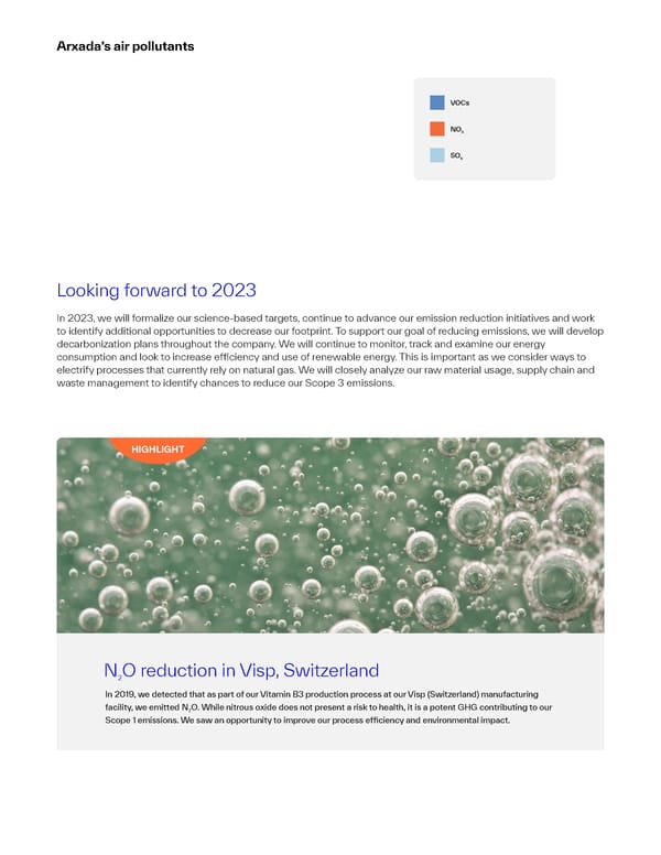 2022 Sustainability Report | The Power of Science & Sustainability - Page 18