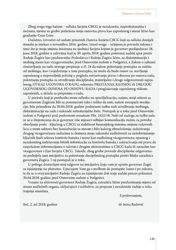 Mobing u Crnoj Gori: slučaj Irene Radović - Page 3