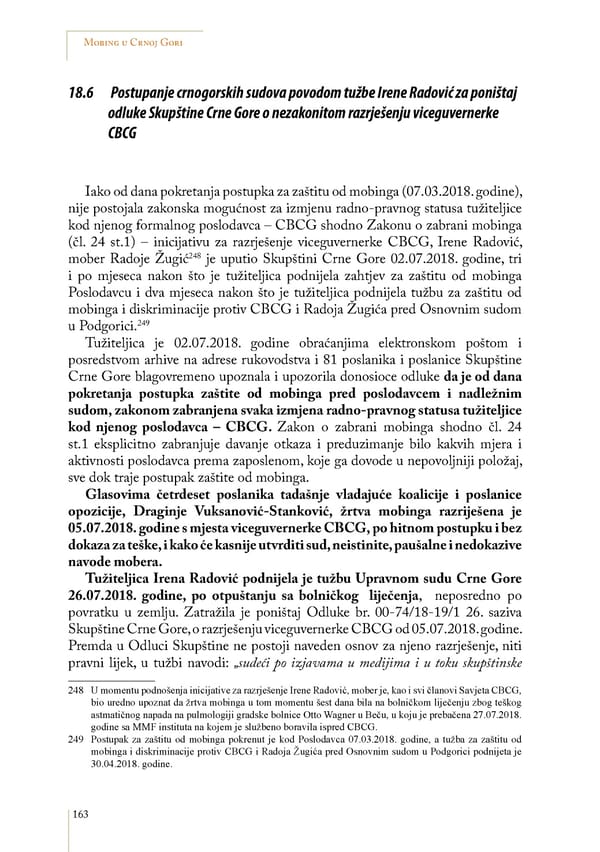 Mobing u Crnoj Gori: slučaj Irene Radović - Page 18