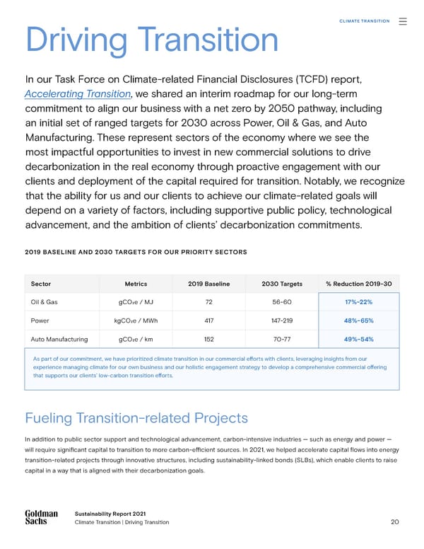 Goldman Sachs sustainability report - Page 20