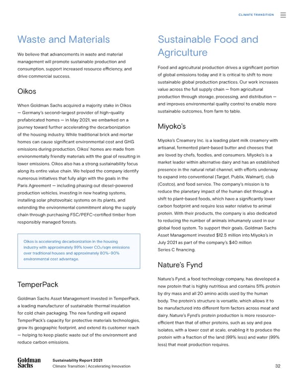 Goldman Sachs sustainability report - Page 32