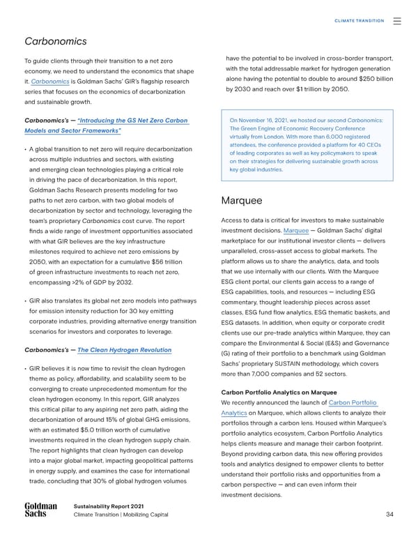 Goldman Sachs sustainability report - Page 34