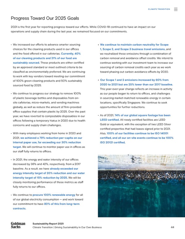 Goldman Sachs sustainability report - Page 44