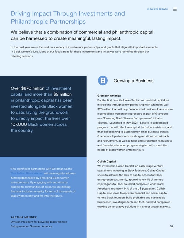 Goldman Sachs sustainability report - Page 57