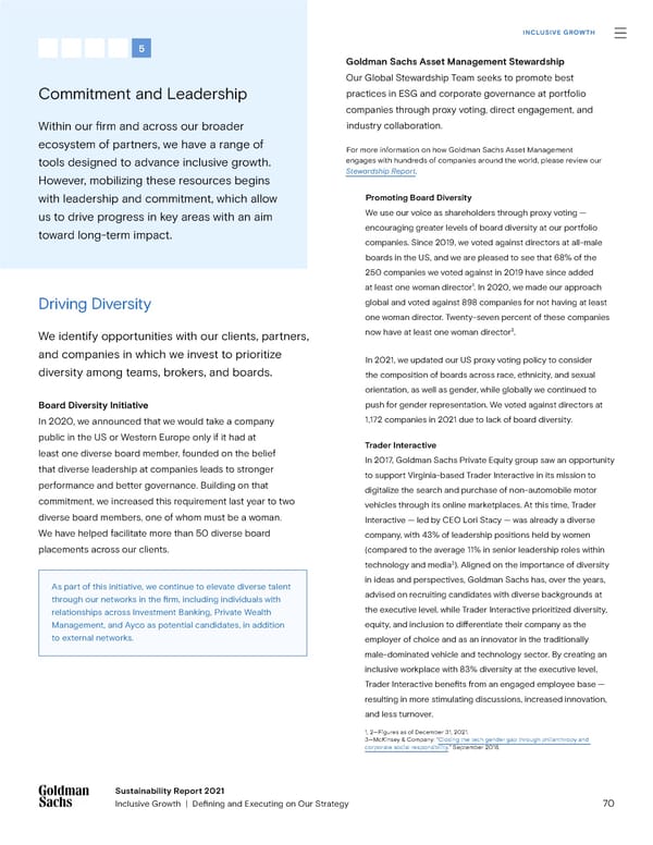 Goldman Sachs sustainability report - Page 70