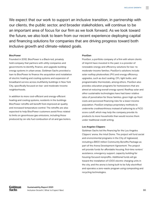 Goldman Sachs sustainability report - Page 86