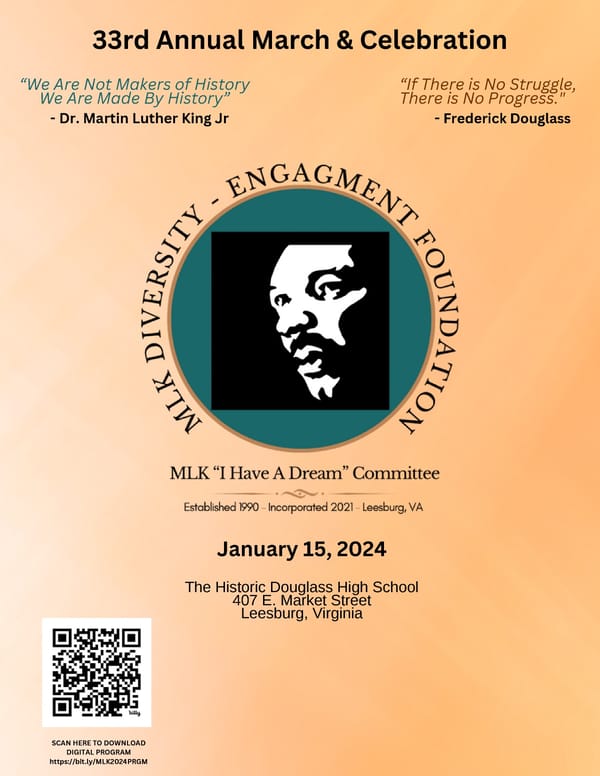 portrait Dr. King Day of Service 2024 MLK 33rd Annual March & Celebration Program flip (11 x 8.5 in) (8.5 x 11 in) - Page 1