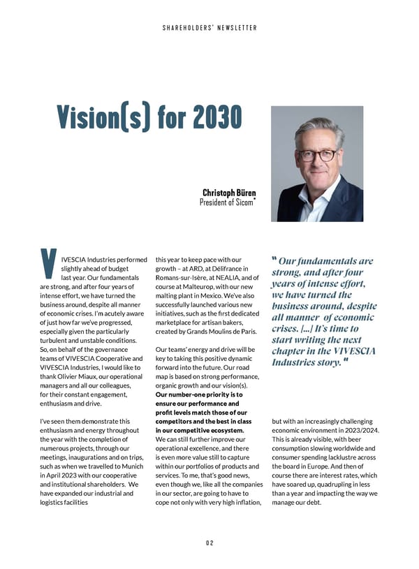 Shareholders' Newsletter - VIVESCIA Industries - 2022-2023 - Page 4