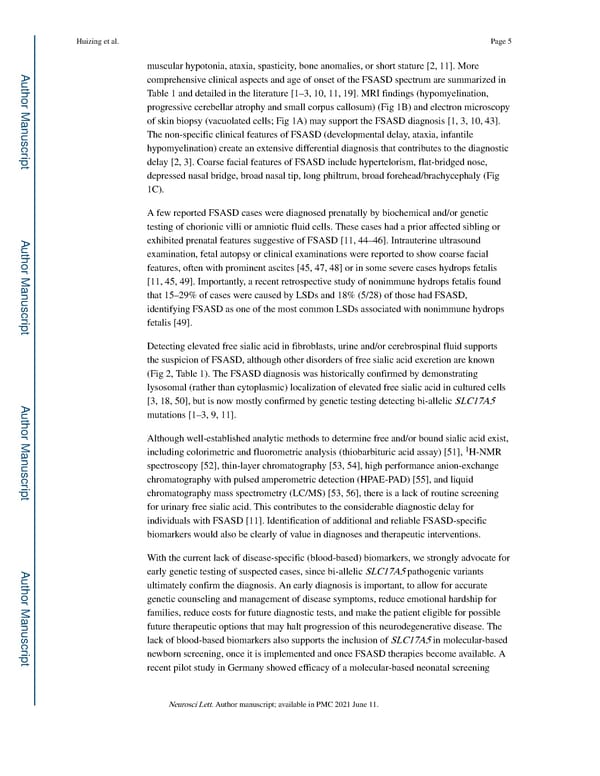 Free Sialic Acid Storage Disorder: Progress and Promise - Page 5