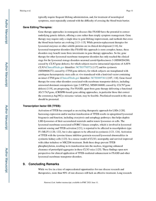 Free Sialic Acid Storage Disorder: Progress and Promise - Page 11