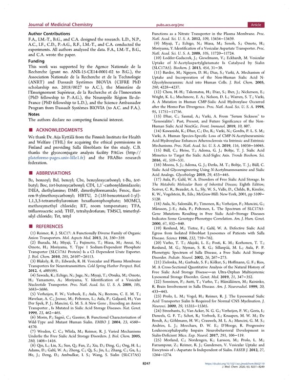 Amino Acids Bearing Aromatic or Heteroaromatic Substituents as a New Class of Ligands for the Lysosomal Sialic Acid Transporter Sialin - Page 17