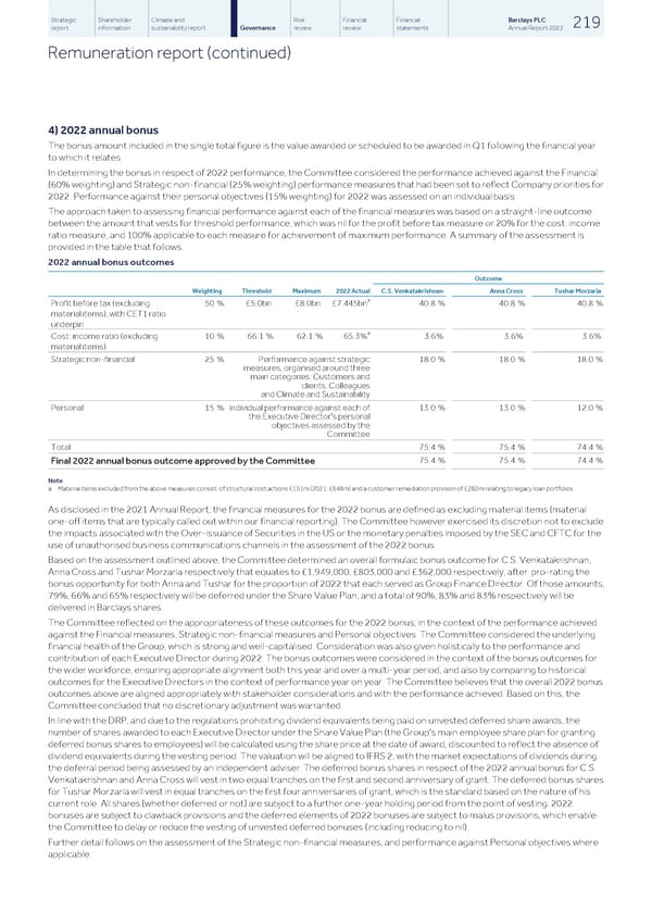 Barclays PLC - Annual Report - 2022 - Page 221