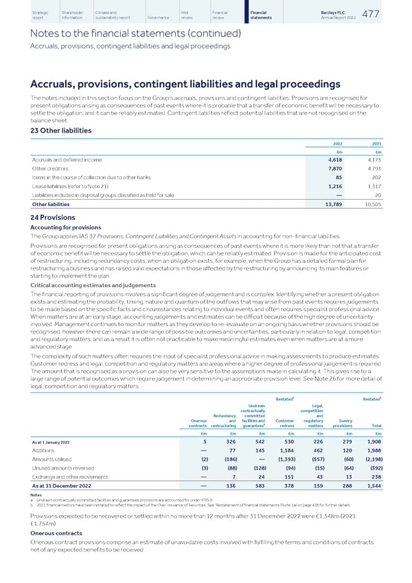 Barclays PLC - Annual Report - 2022 - Page 479