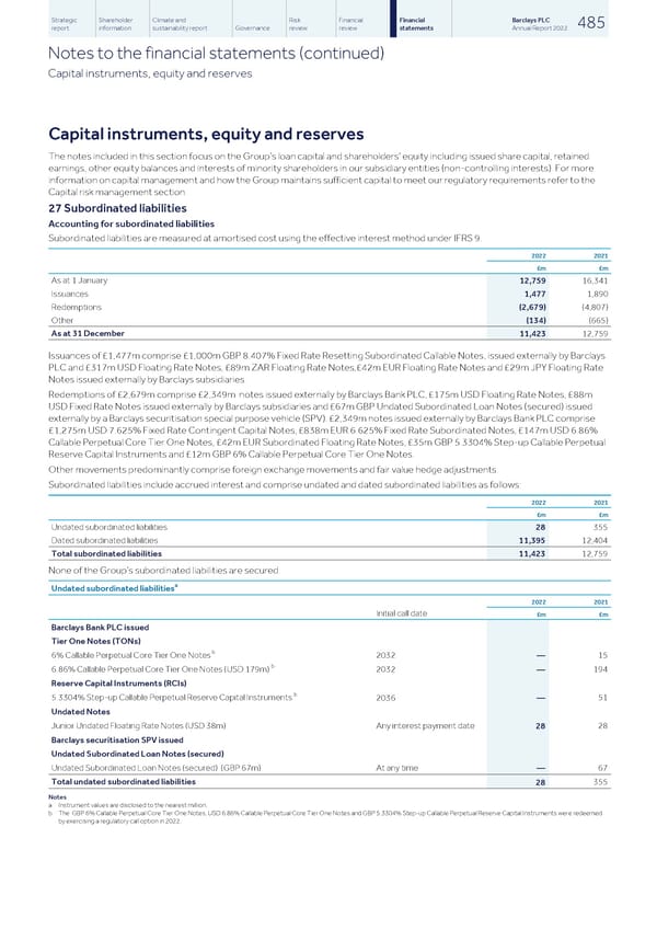 Barclays PLC - Annual Report - 2022 - Page 487