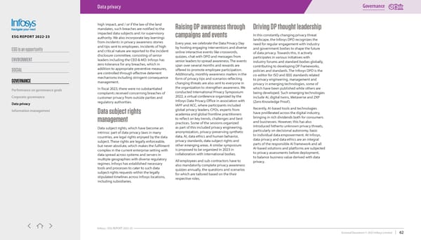 Infosys ESG report 2022-23 - Page 62