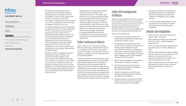 Infosys ESG report 2022-23 - Page 64