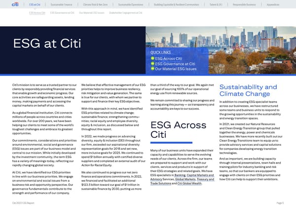 Global ESG Report 2022 Citi Bookmarked - Page 5