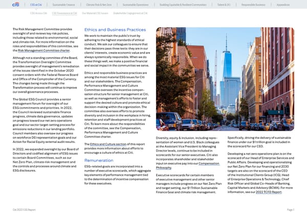 Global ESG Report 2022 Citi Bookmarked - Page 7