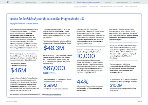 Global ESG Report 2022 Citi Bookmarked - Page 44