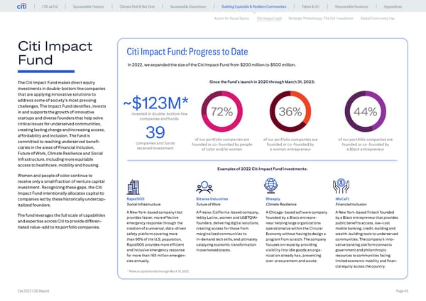 Global ESG Report 2022 Citi Bookmarked - Page 45