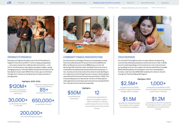 Global ESG Report 2022 Citi Bookmarked - Page 47