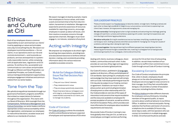 Global ESG Report 2022 Citi Bookmarked - Page 66