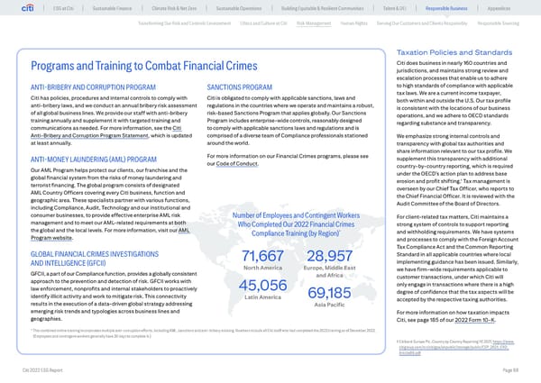 Global ESG Report 2022 Citi Bookmarked - Page 68