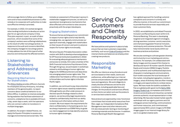 Global ESG Report 2022 Citi Bookmarked - Page 82