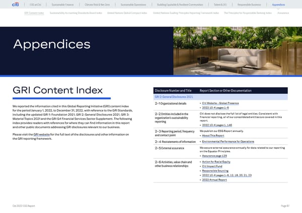 Global ESG Report 2022 Citi Bookmarked - Page 87