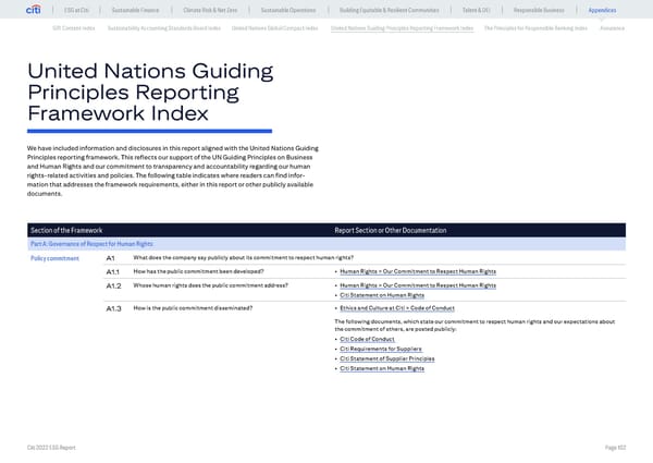 Global ESG Report 2022 Citi Bookmarked - Page 102
