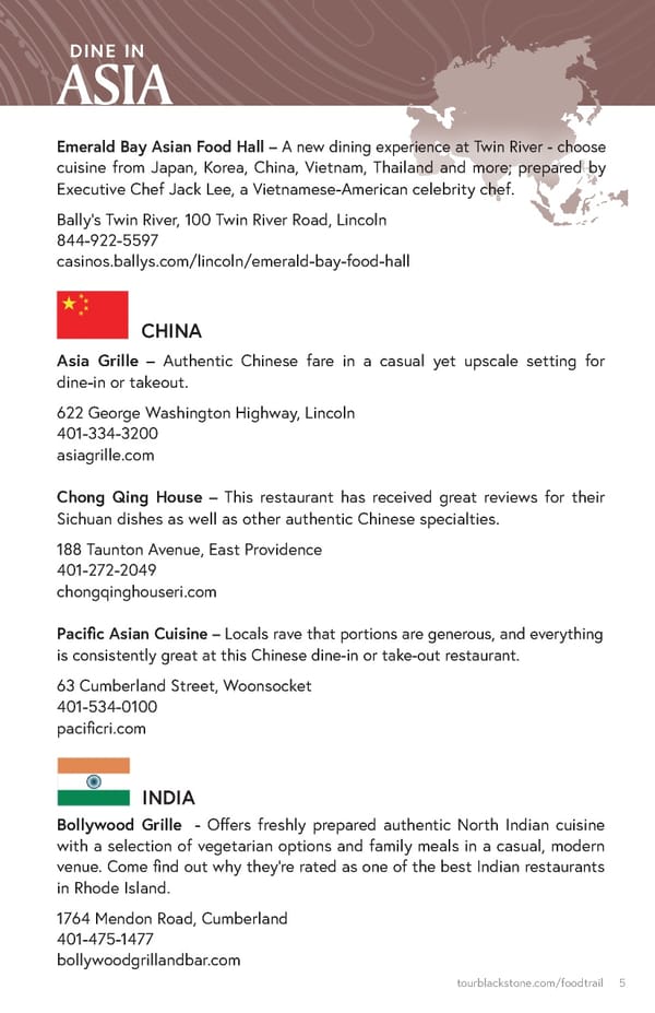 Blackstone Valley International Food Trail Guide - Page 5