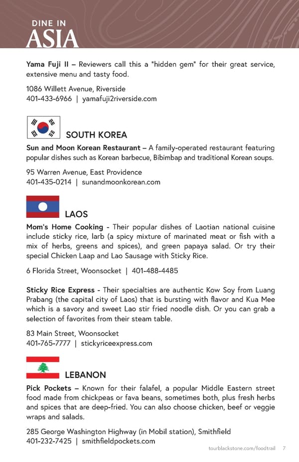Blackstone Valley International Food Trail Guide - Page 7