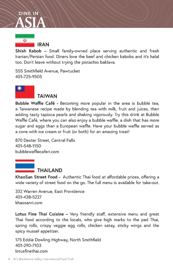 Blackstone Valley International Food Trail Guide - Page 8