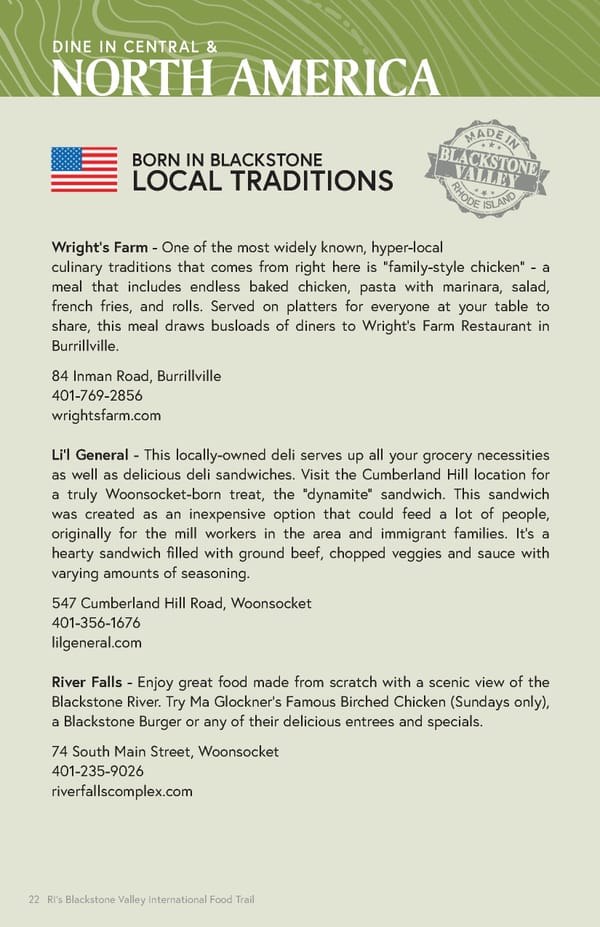 Blackstone Valley International Food Trail Guide - Page 22