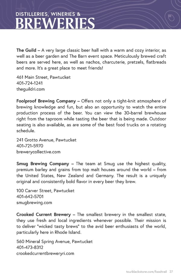 Blackstone Valley International Food Trail Guide - Page 27