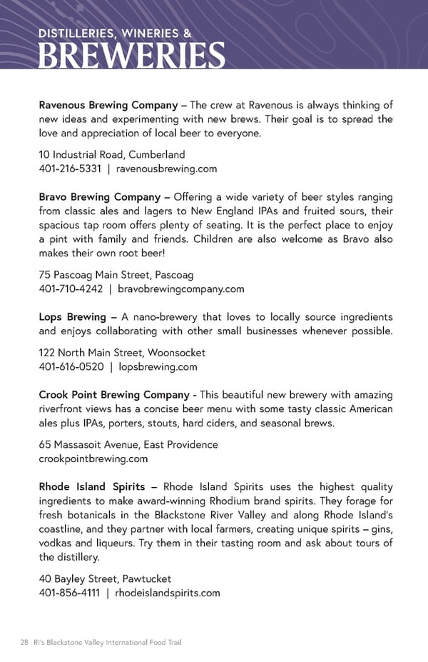 Blackstone Valley International Food Trail Guide - Page 28