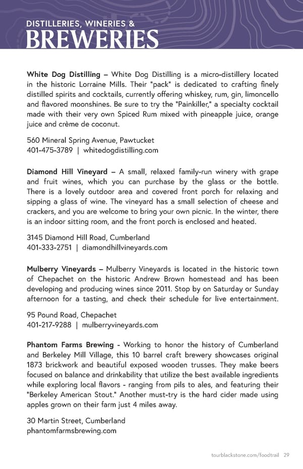 Blackstone Valley International Food Trail Guide - Page 29