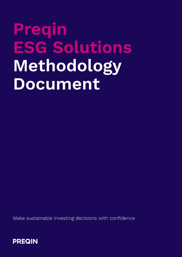 Preqin ESG Solutions Methodology - Page 1