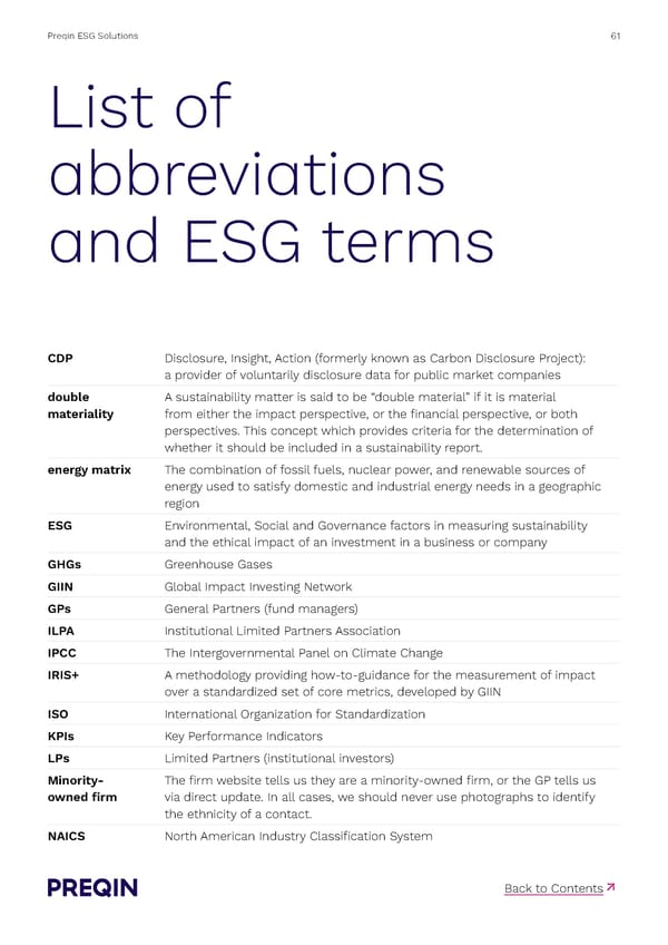 Preqin ESG Solutions Methodology - Page 61