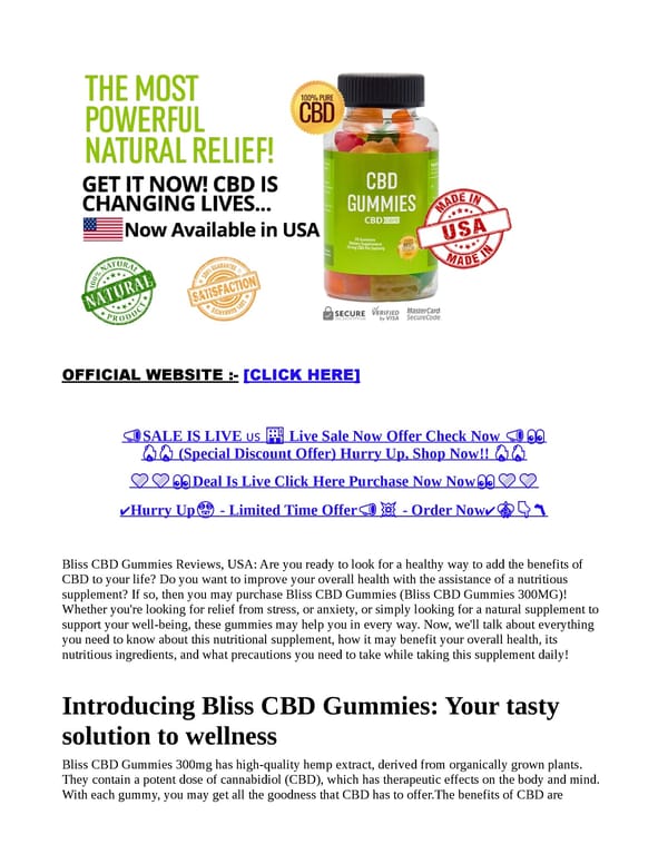Bliss CBD Gummies Reviews (DOCTOR EXPOSED 2024 SCAM) Is It Worth? - Page 1