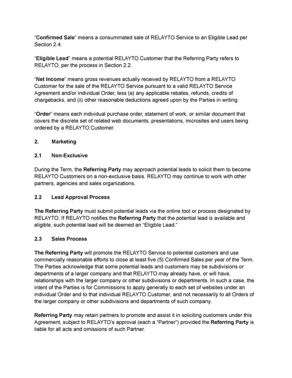 Referral Channel Program Agreement (RCPA) - Page 2