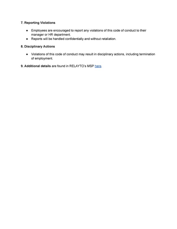 RELAYTO Employee Code of Conduct - Page 2