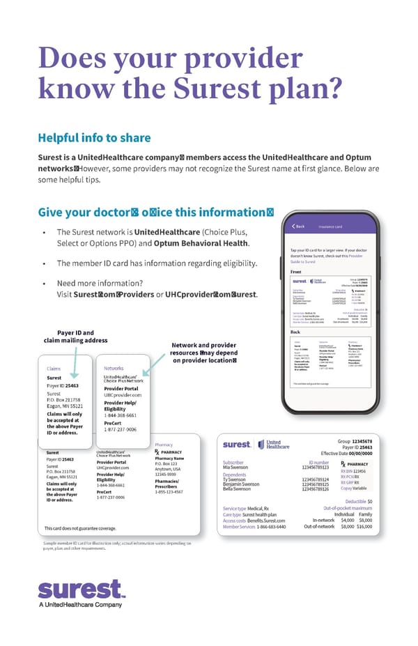 What to do if your provider doesn't know the Surest plan - Page 1