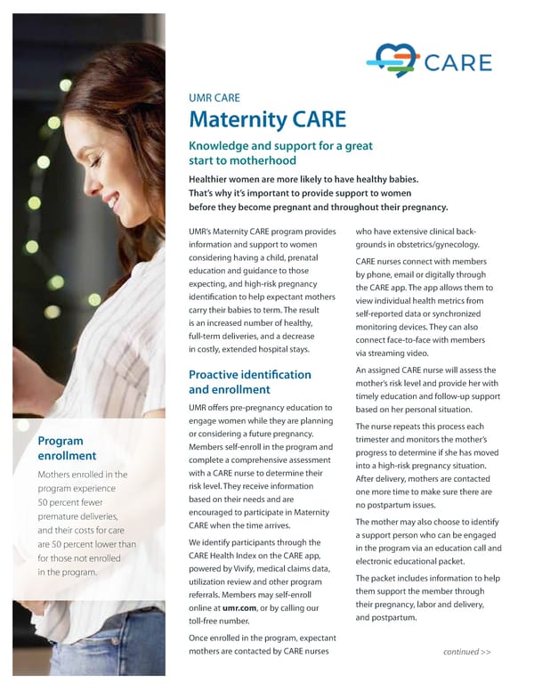 UMR Maternity Care - Page 1